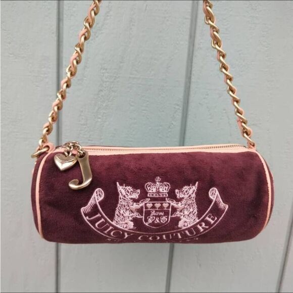 Juicy Couture Y2K Scottie Dog Dark Brown Terry Cloth Barrell Shoulder Bag!! - Picture 2 of 11